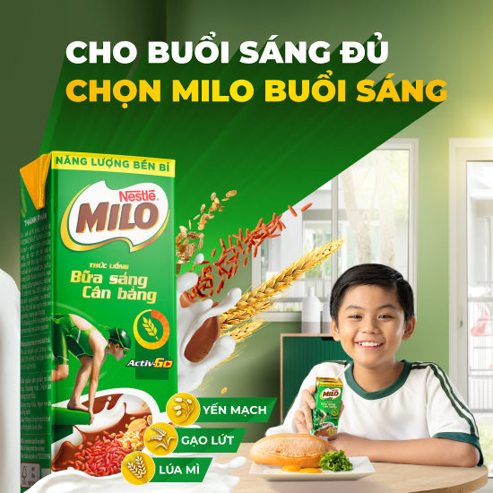 Combo 2 thùng sữa lúa mạch Nestlé MILO bữa sáng (36 hộp x 180ml) [Tặng 1 trái banh Milo]