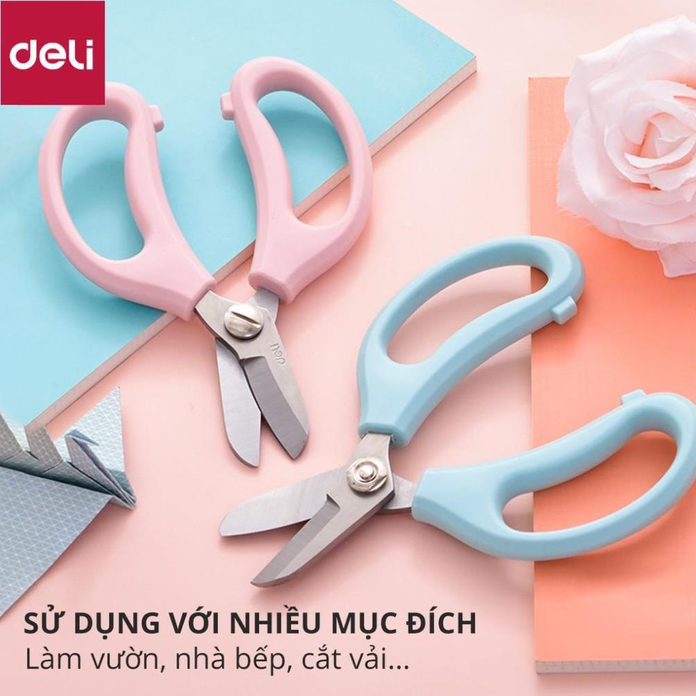 Kéo làm vườn cắt tỉa cành hoa Deli - cắt tỉa cành cây - hai màu Hồng và Xanh lam - 77751