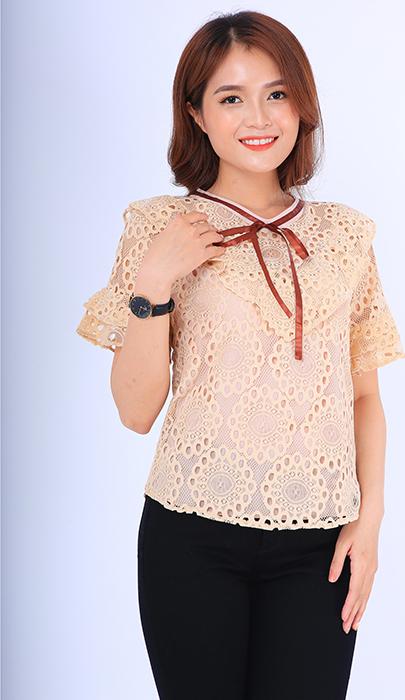 Áo Sơ Mi Kiểu Nữ Thắt Nơ Thời Trang