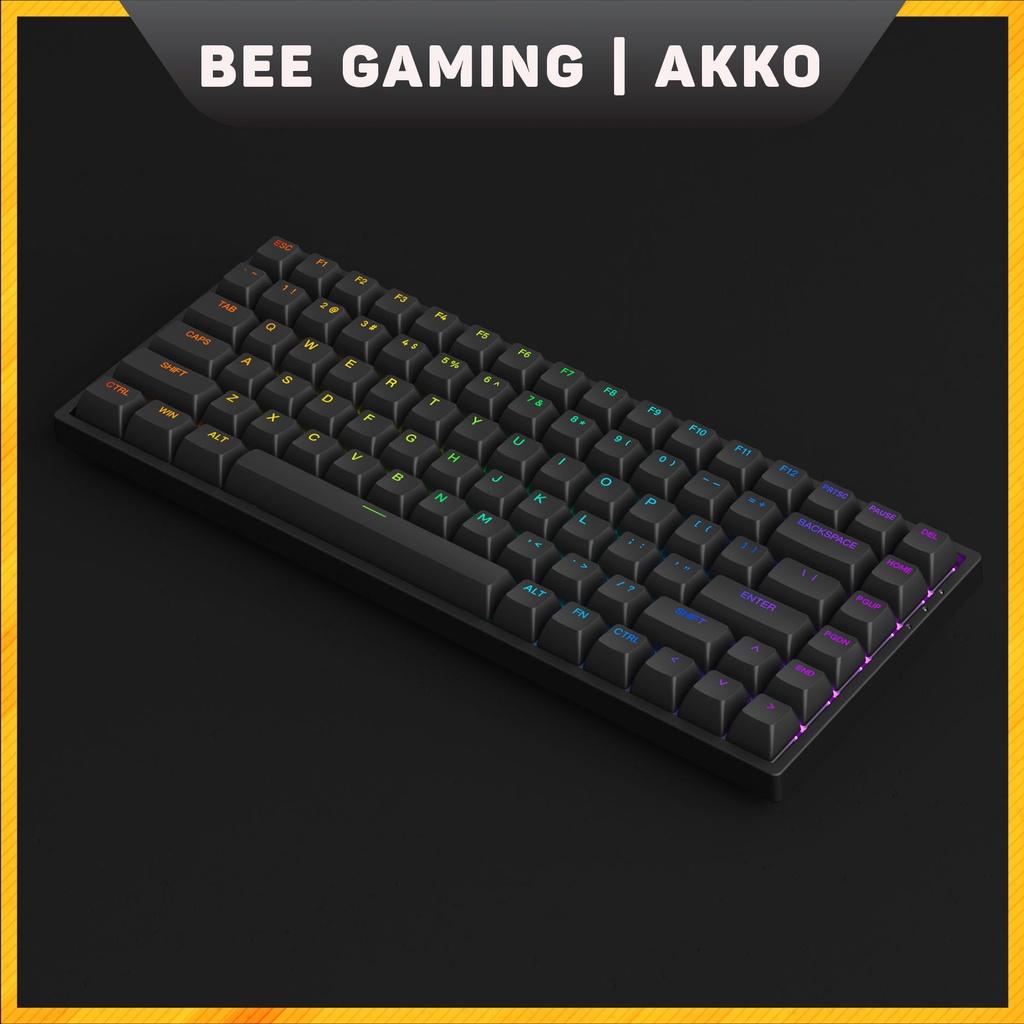 Bàn phím cơ chính hãng  AKKO 3084 v2 RGB – Black / White (Foam tiêu âm / Hotswap / AKKO CS Jelly switch