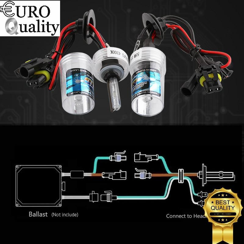 Bộ 2 bóng đèn xenon HID H4/​​HB2/9003 , lắp đèn ô tô, ánh sáng trắng 6500W