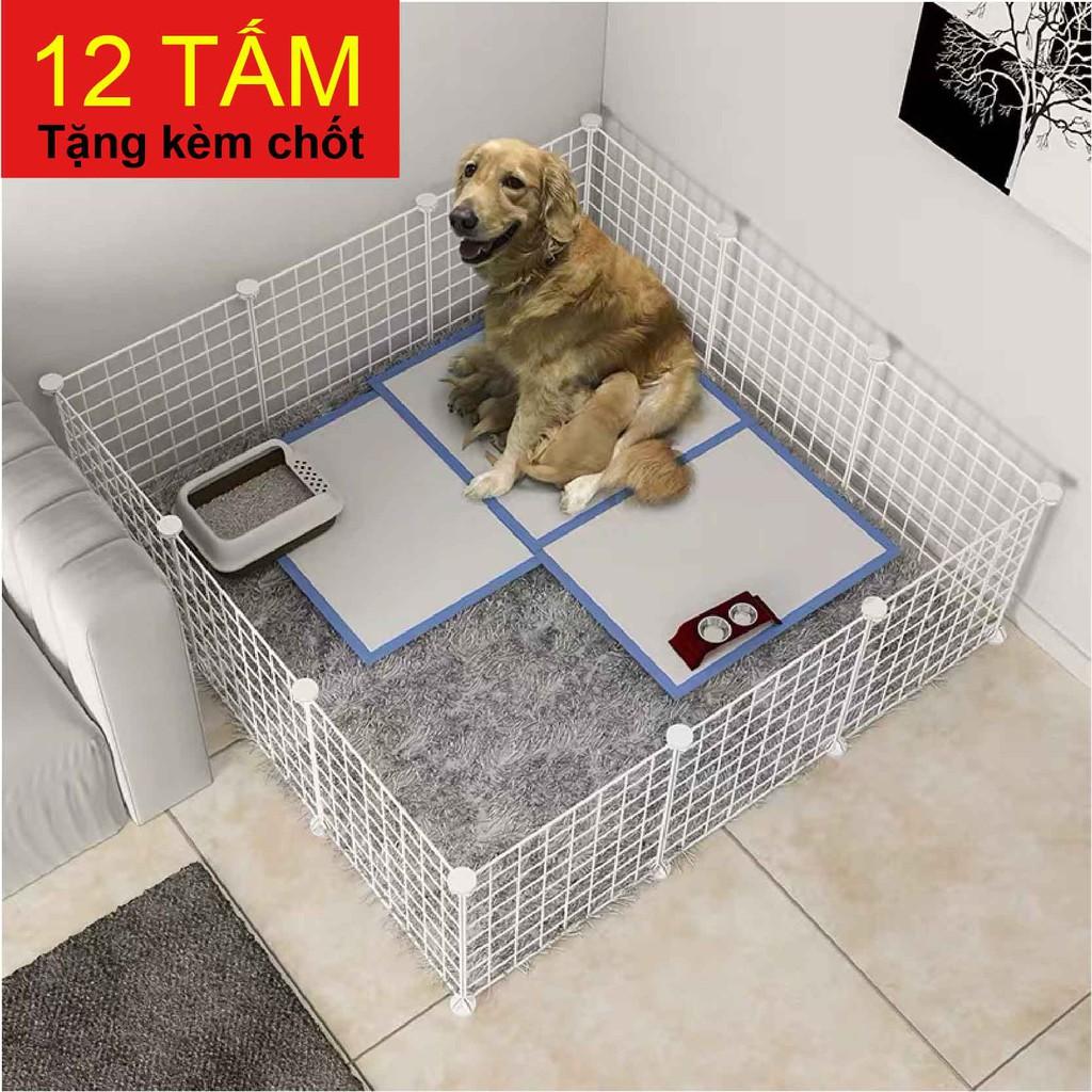 Combo 12 Tấm Lưới 35x35cm - Tấm Ghép Làm Chuồng Quây Cho Chó Mèo Thú Cưng -