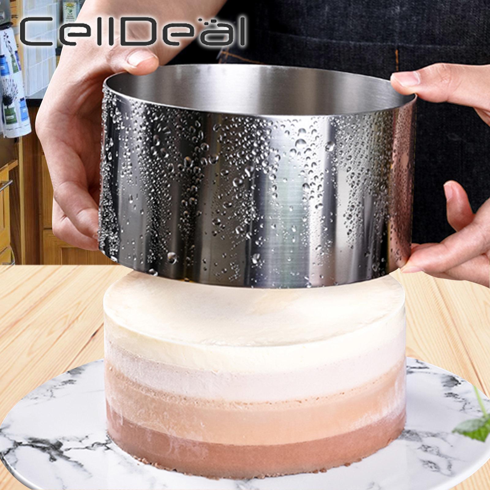 1 Vòng Mousse Nhẫn Khuôn Bánh Có Thể Điều Chỉnh 3D Bánh Khuôn Inox Làm Bánh Moulds Bếp Bánh Mousse Trang Trí Dụng Cụ