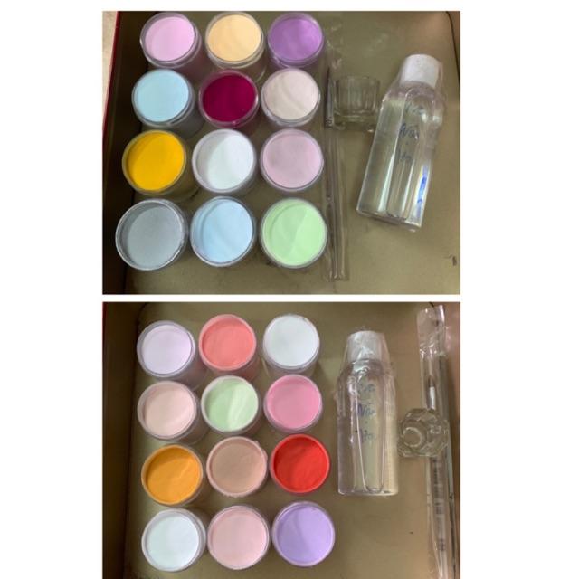 Set bột 12 màu hũ 10g - Set 10g loại thường,K kèmcọ,bút,nclàmhoa