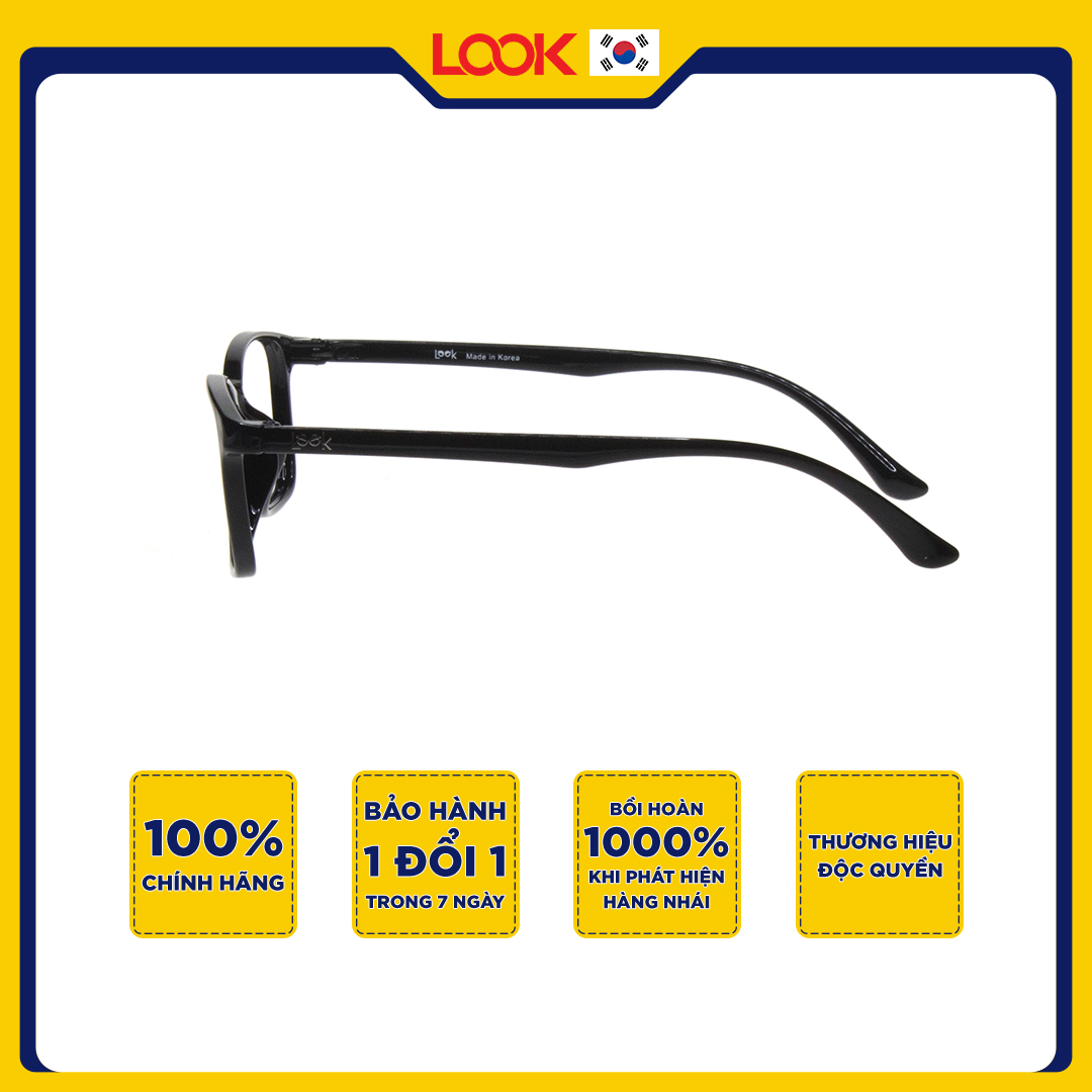 Gọng Kính Cận Nam Nữ LOOK LK83561UF Đen Nhựa TR90 Vuông Nguyên Khung - Hàng Chính Hãng