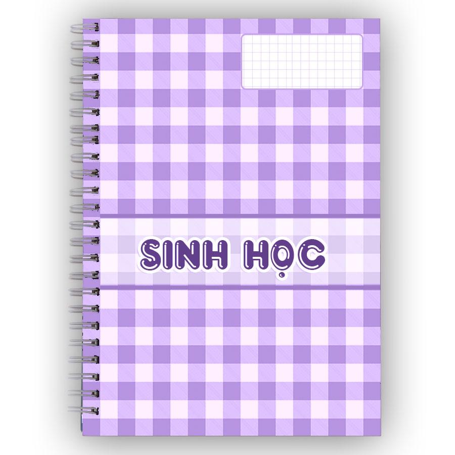 Sổ lò xo tên môn học B5 80 120 160 trang ruột kẻ ngang caro Self Planner, tên màu bìa theo yêu cầu