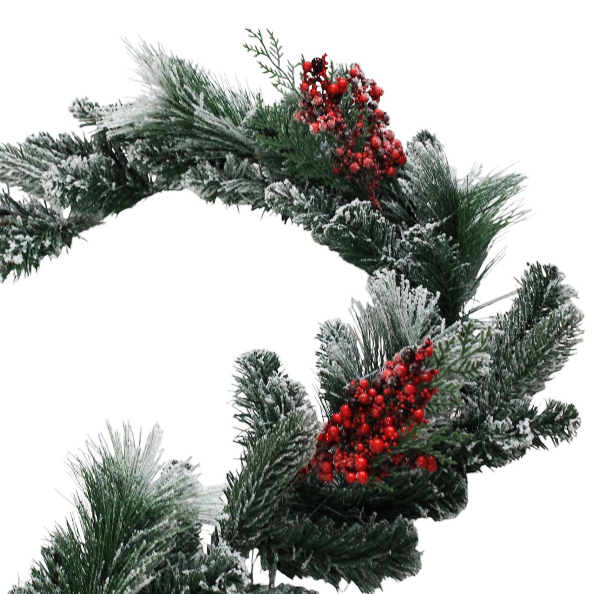 Dây Trang Trí 4 Loại Lá Phủ Tuyết 210 cm - Trang Trí Giáng Sinh - Chaang Chiia LP-G10-SD