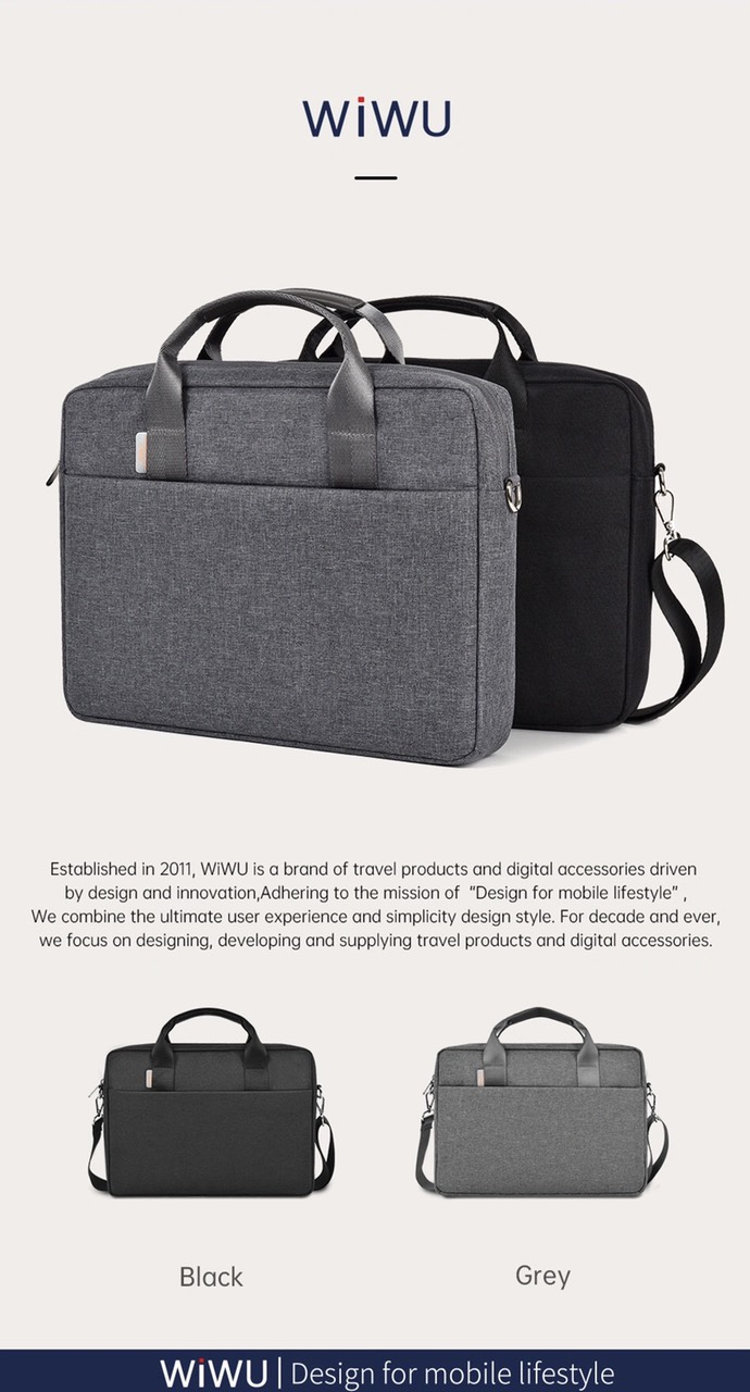 Túi Wiwu Minimalist Laptop Bag Pro cho máy tính xách tay, laptop có 2 ngăn dành cho máy tính xách tay/ máy tính bảng chống rung, bảo vệ toàn diện - Hàng chính hãng