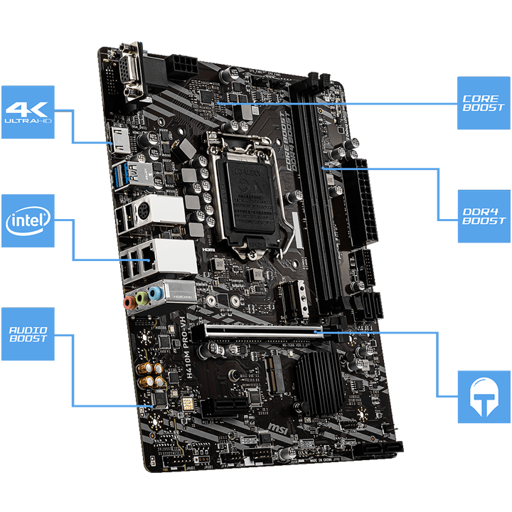 Mainboard MSI H410M PRO-VH socket 1200 for Intel Gen 10th hàng chính hãng