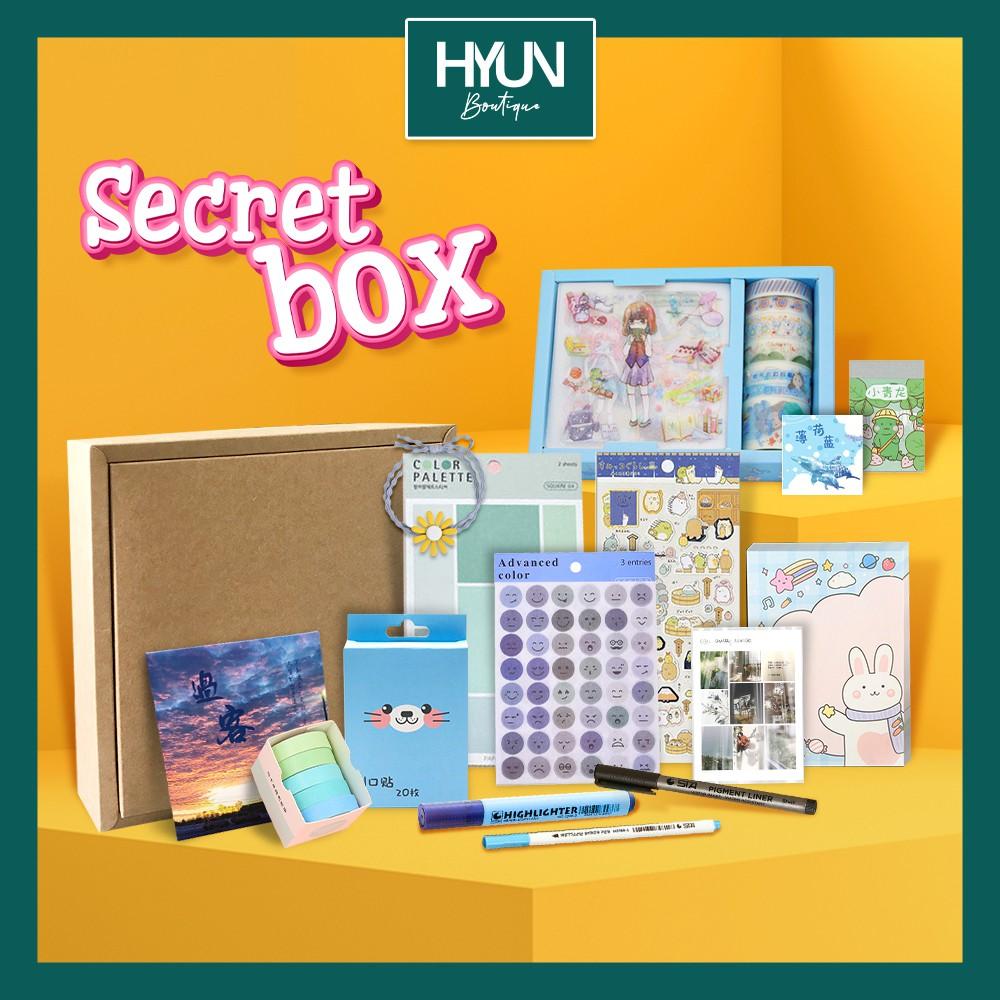 Combo 15 món quà tặng Stationery Secret Box -  sticker dán trang trí bullet journal planner