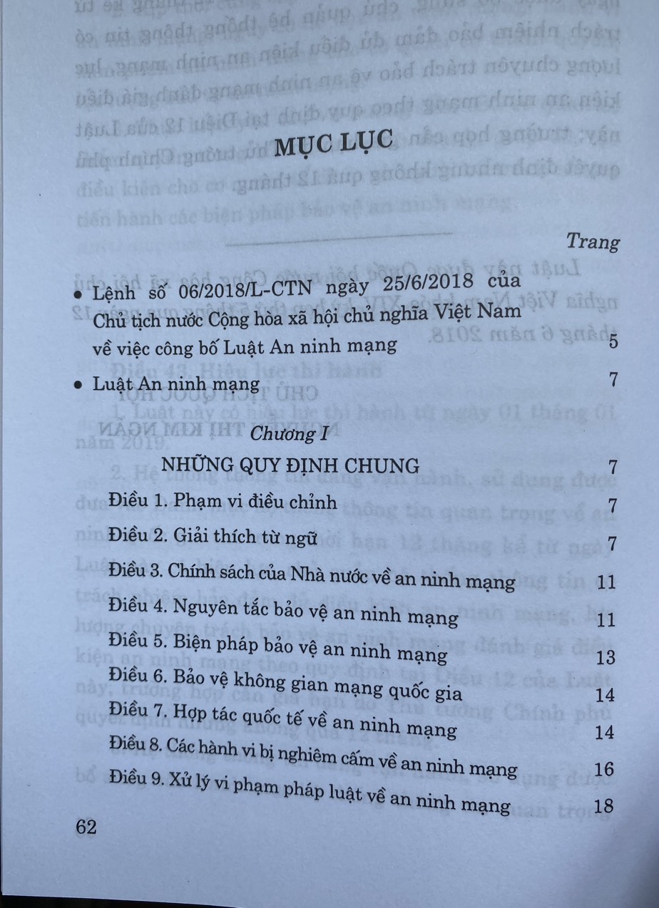 Luật An Ninh Mạng ( Hiện Hành )