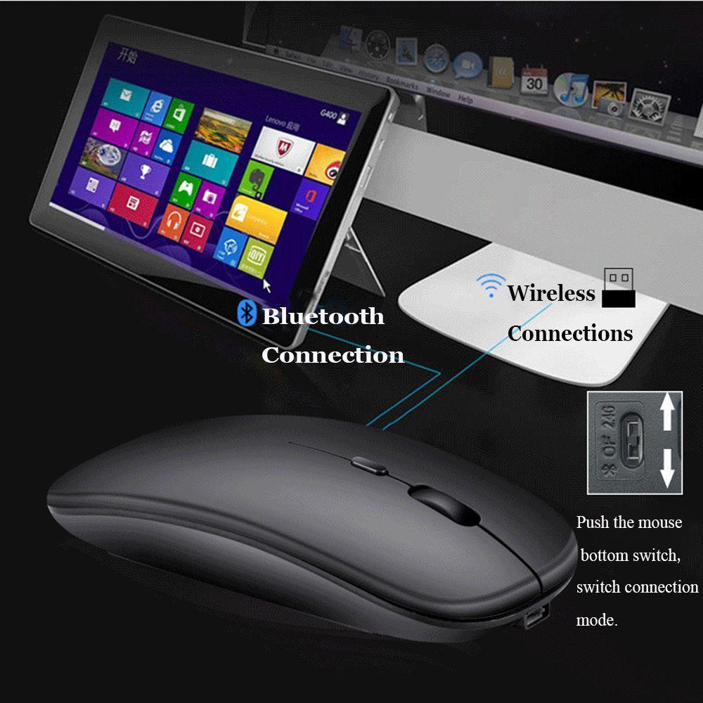 Chuột không dây Bluetooth Nhiều Màu Sắc Siêu Mỏng Có Thể Sạc Lại Bằng Cổng USB Cho PC Laptop