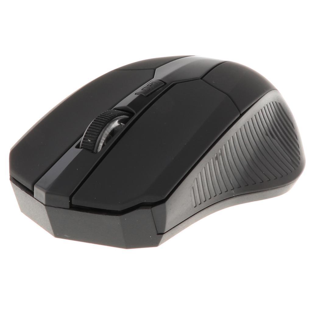 Ergonomic Bluetooth 4.0 Cordless Optical Mouse 2.4G for Desktop Laptop-Black