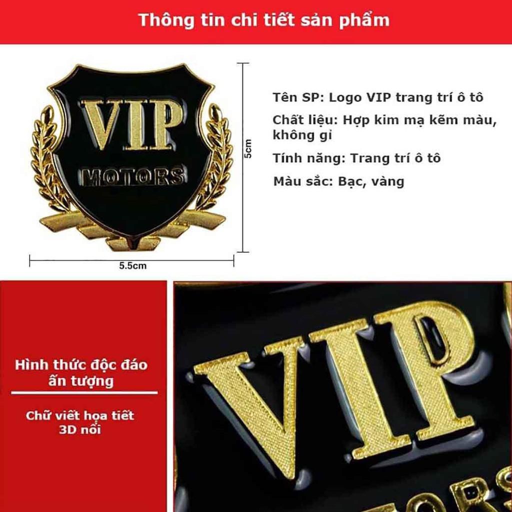 Bộ 02 decal Huy hiệu VIP bông lúa gắn ô tô trang trí