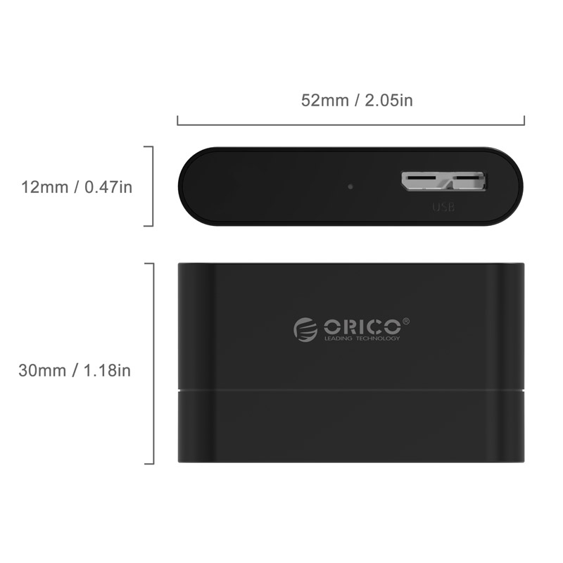 Đầu đọc dữ liệu ổ cứng 2.5" chuẩn Sata 3 Orico - 20UTS-BK - Hàng Chính Hãng