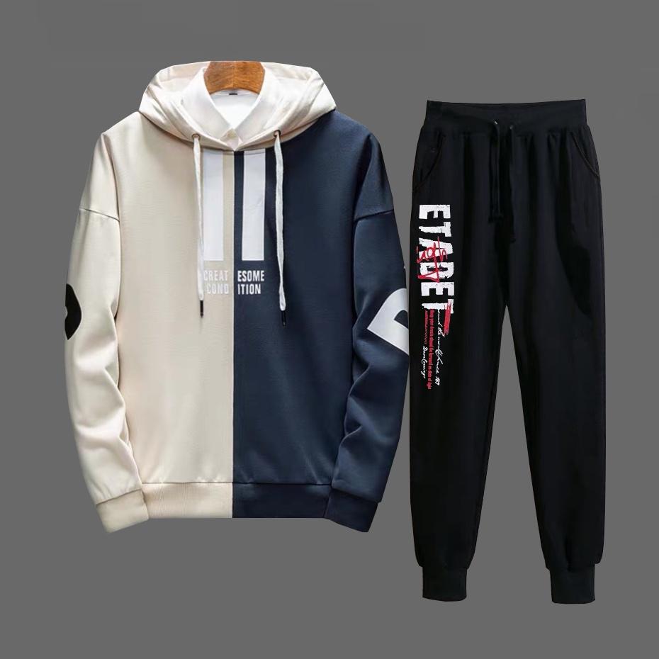 Set Bộ 2 Món Quần Dài + Áo Hoodie Nón Nam Chất Vải Nỉ (Because + Etadet), Bộ Quần Áo Nỉ Nam Thu Đông Áo Hoodies Có Mũ Trùm Đầu Kết Hợp Quần Jogger Phối Chữ Đơn Giản Thời Trang Hàn Quốc, Bộ Quần Áo Nam Thu Đông unisex - set bộ ulzzang