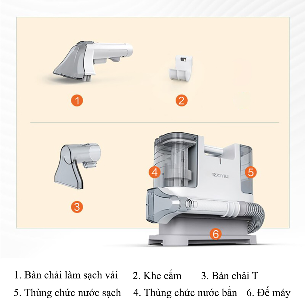 Máy giặt thảm, hút bụi YLW6318 máy vệ sinh đa năng, máy hút bụi gia đình phun hút tích hợp, vệ sinh ghế sofa, đệm, rèm