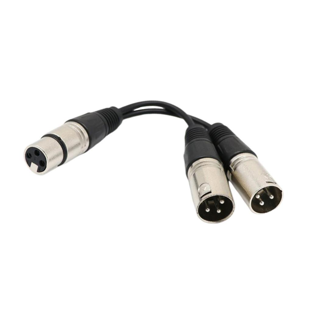 Dual 2 XLR Plug 3 Balanced Patch Cable Splitter Cord