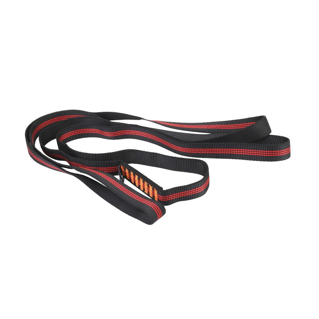 Polyester Climbing Sling Bearing Strap Outdoor Rope Protector 120cm Black