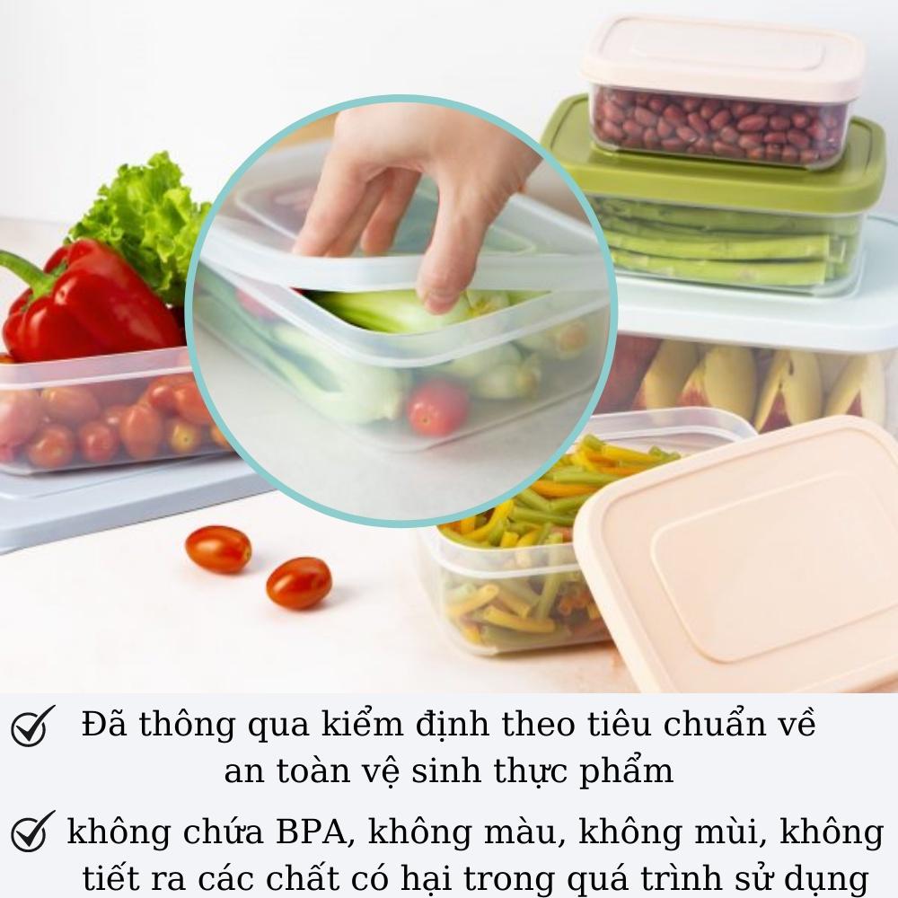 (HCM) Hộp đựng thực phẩm trữ đông đựng cơm nhựa trong tủ lạnh nhiều size có nắp kín khí