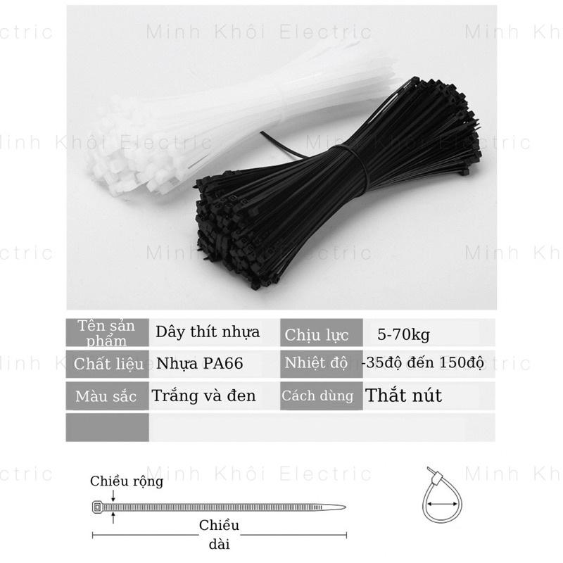 Dây Rút Nhựa Thít nhựa túi 100c đủ kích thước,lạt thít đen, dây rút