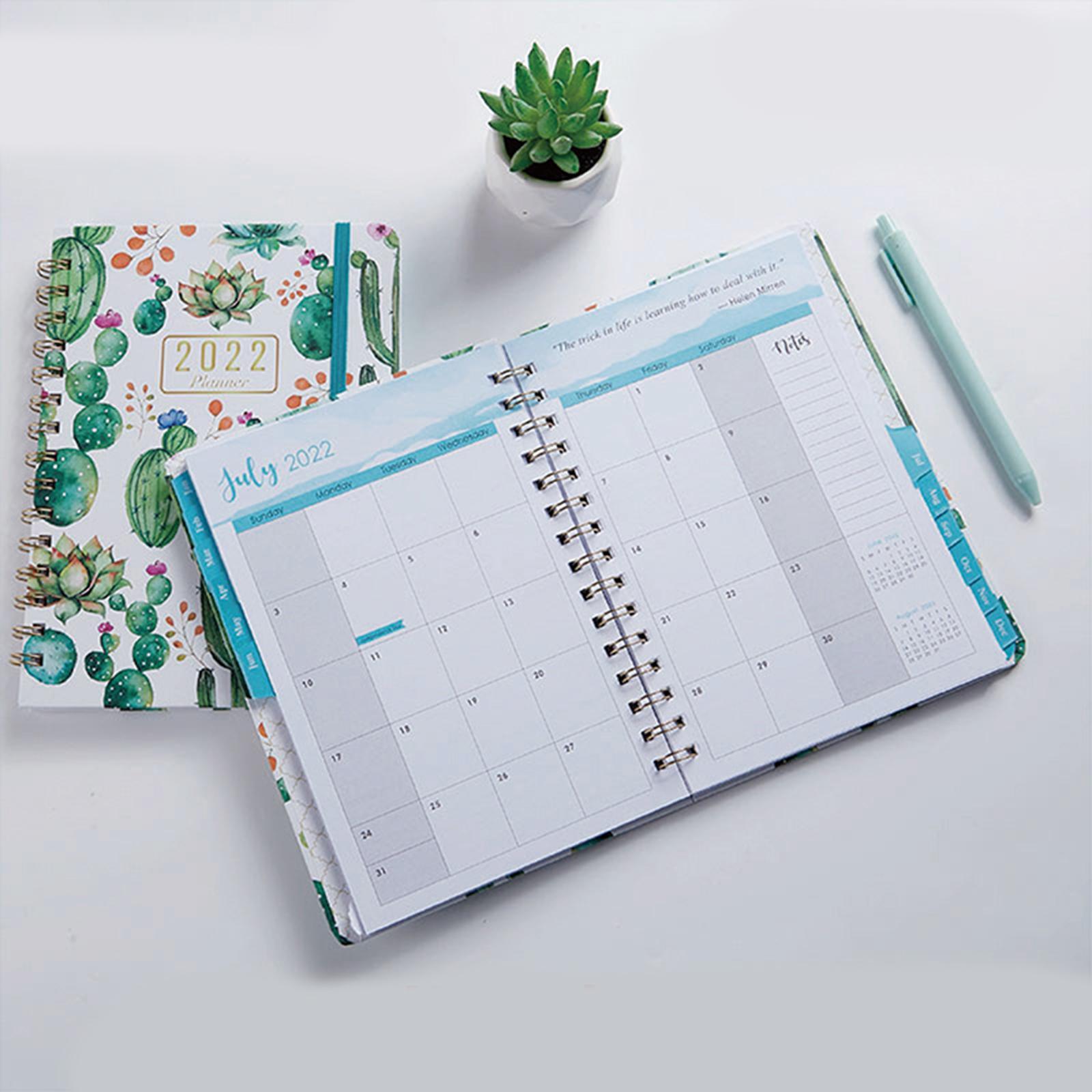 2022 Agenda Spiral Organizer Notebook Daily Monthly Yearly Agenda Diary for School Stationry