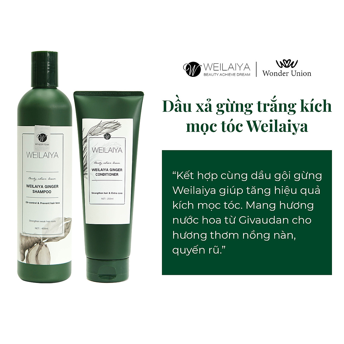 Dầu xả gừng trắng kích mọc tóc Weilaiya Ginger Conditioner 250ml