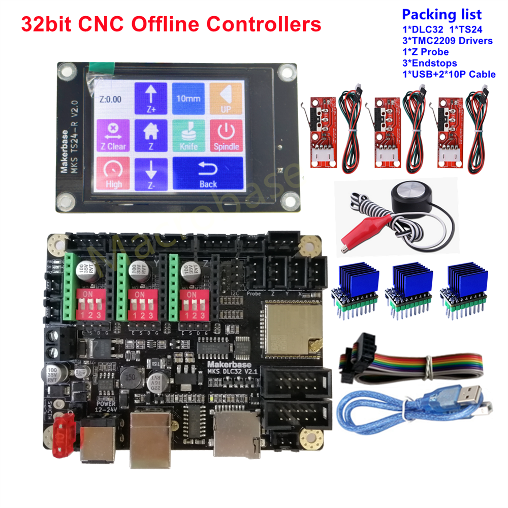 CNC Lá Chắn ESP32 32bit Bộ Điều Khiển MKS DLC32 Acrylic Hộp CNC3020 MAX Linh Kiện Thay Thế 3018 Pro Nhé Màn Hình