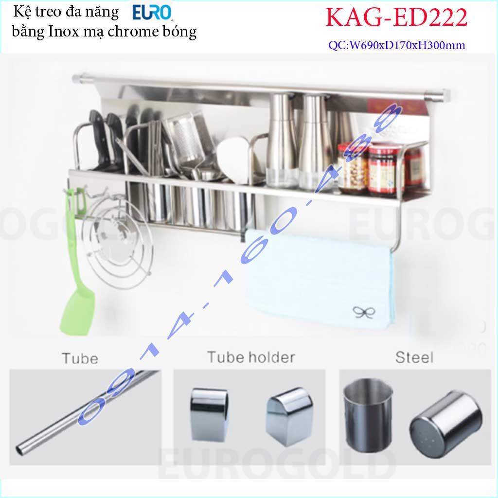 Kệ treo dao ống đũa gia vị KAG-ED222, Kệ treo đồ nhà bếp đa năng 70cm, giá treo đa năng Euro