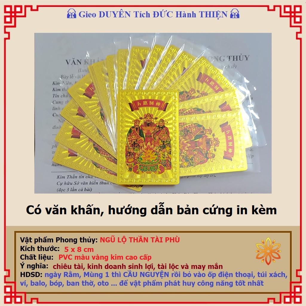 Ngũ Lộ Thần Tài Loại 1 Cao Cấp - để ốp điện thoại, ví tiền - Khai cung Tài, Mở cung Lộc