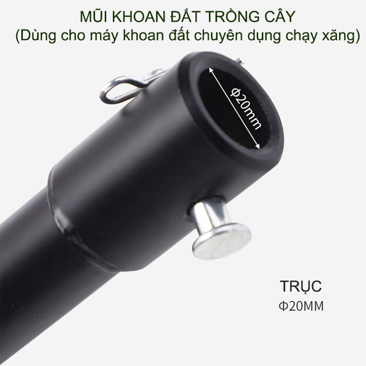 01 Mũi khoan đất trồng cây kích cỡ lớn, đường kính 10-15cm, dài 80cm
