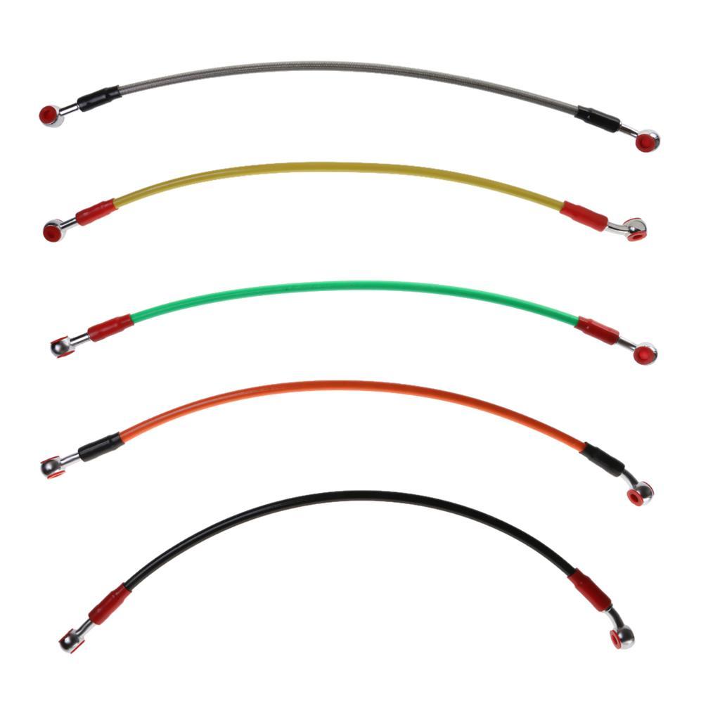 Motorcycle Brake Lines , Universal Motorcycle Brake Hydraulic Oil Hose Line with Stainless Steel Banjo Ends 17.7 inch - Green