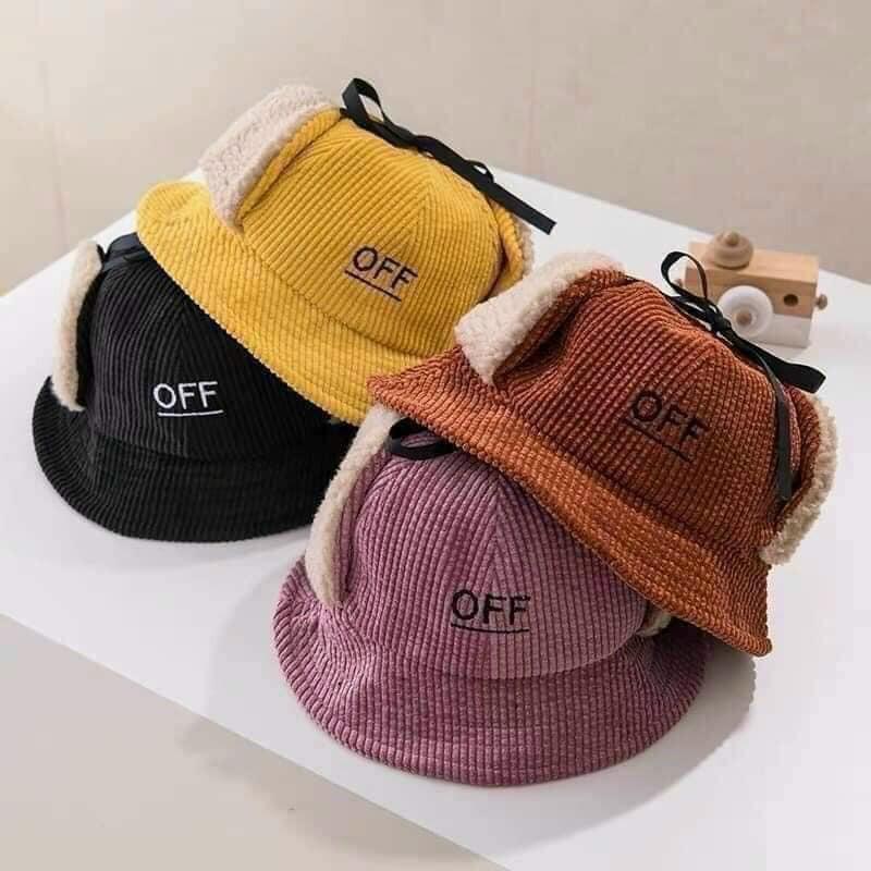 Mũ off tai lót lông cho bé - xinh xắn đáng yêu