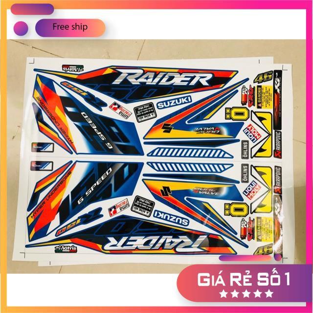 Tem rời dành cho raider fi dán xe xanh gp