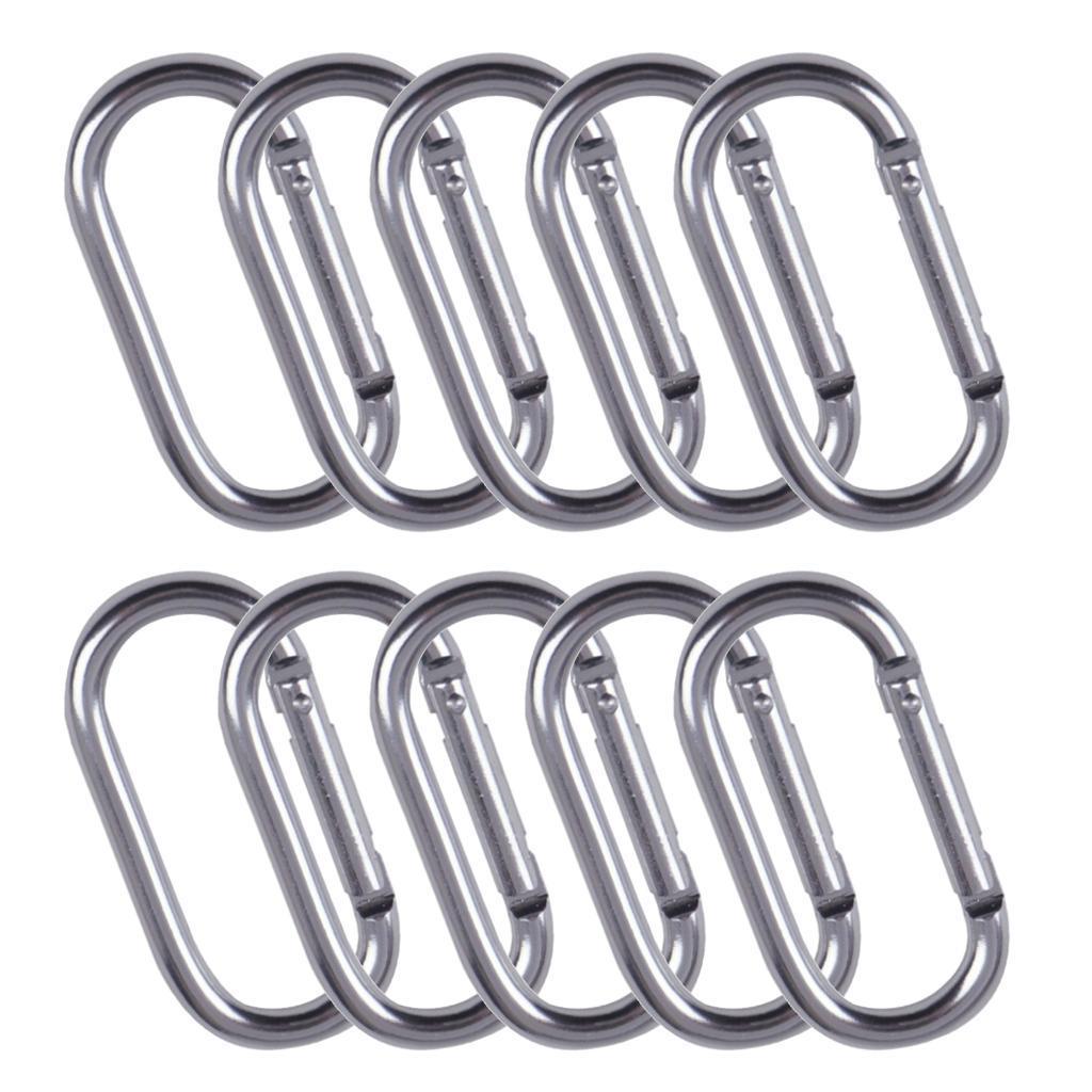 10x Carabiner Clip Hook Spring Karabiner Small Keychain Black