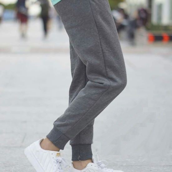 Quần jogger nam trơn bo gấu thun nỉ