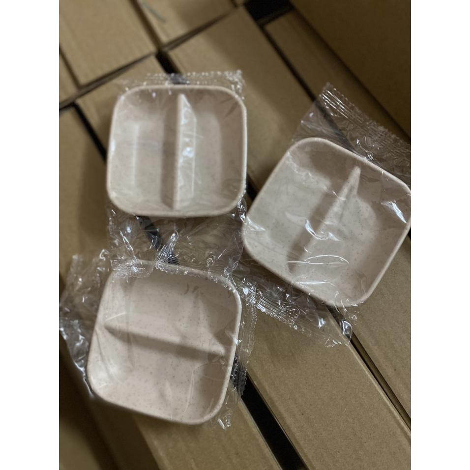 Chén Bát Đựng Gia Vị 2 Ngăn Dĩa Đựng Nước Chấm