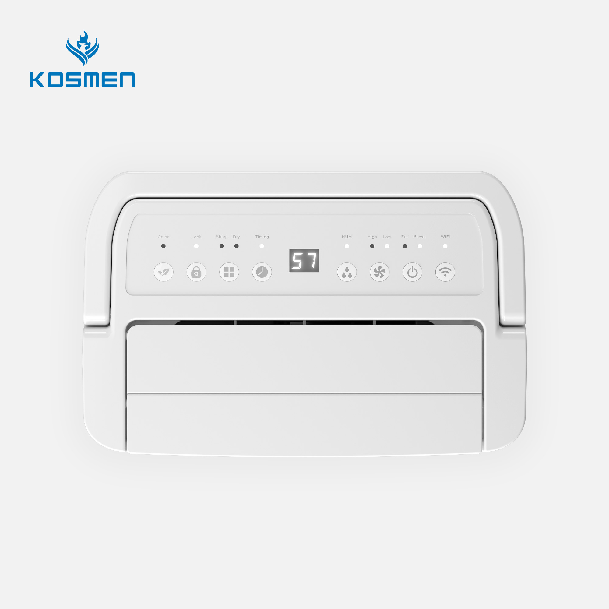 Máy Hút Ẩm Dân Dụng Kosmen KM-12W – 12L/Ngày, Vận Hành Êm Ái, Có Wifi &amp; Sấy Quần Áo – Phòng 40m2 - Hàng Chính Hãng, Bảo Hành 2 Năm