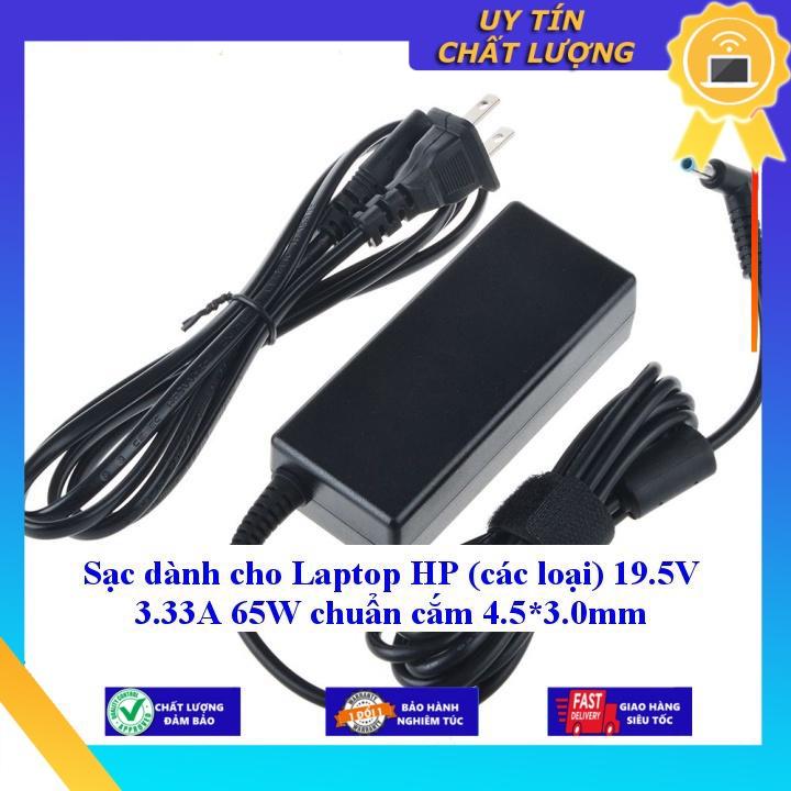 Sạc dùng cho Laptop HP  19.5V 3.33A 65W chuẩn cắm 4.5*3.0mm - Hàng Nhập Khẩu New Seal
