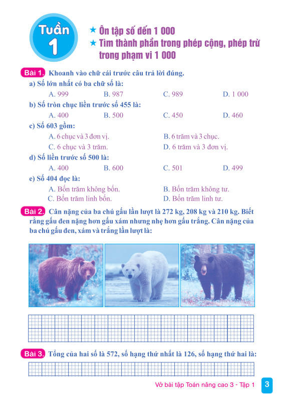 Sách - Combo 2 cuốn Vở Bài Tập Toán Nâng Cao 3 - Biên soạn theo chương trình GDPT mới - ndbooks
