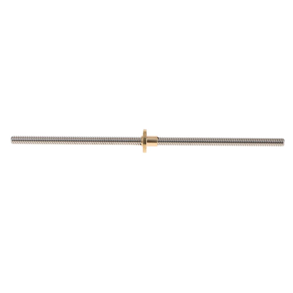 T8 Stainless Lead Screw With Copper Nut For 3D Printer Kit Parts Dia 8mm