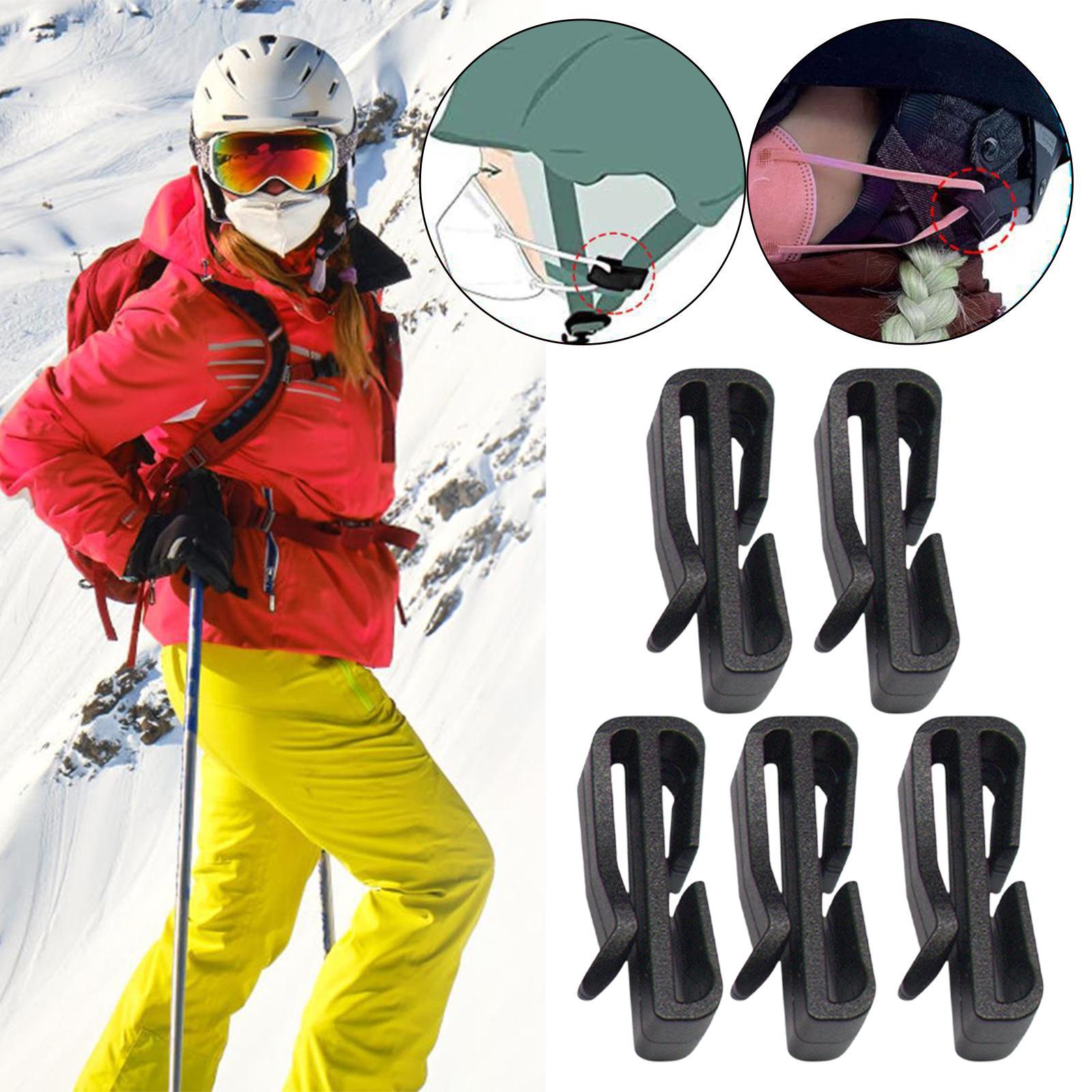 5Pcs Helmets Mask Hook Mask Holder Ski Helmet Clips, for Cycling Riding Climbing