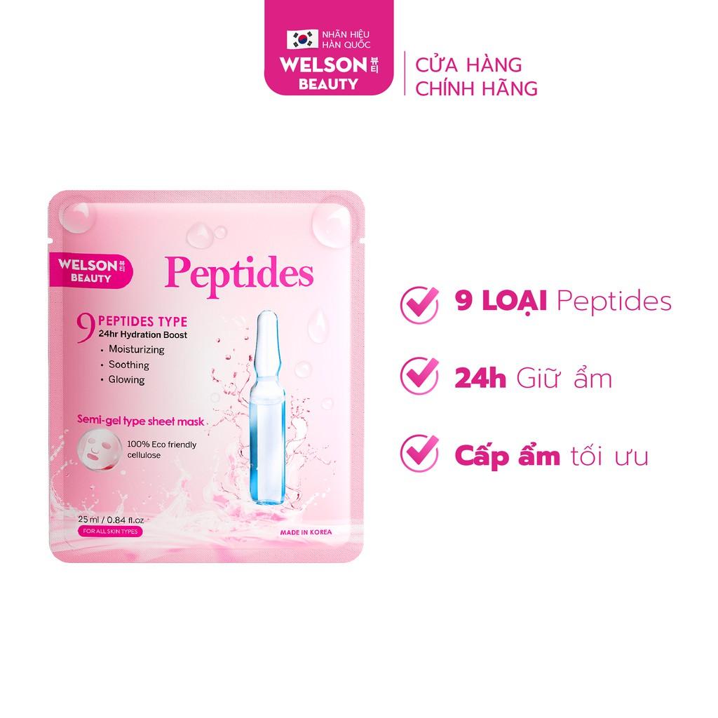 Hộp 10 Miếng Mặt Nạ Peptides Dưỡng Ẩm Căng Bóng Da 10 x 25ml