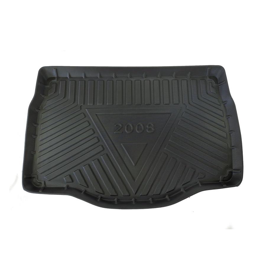Thảm lót cốp xe ô tô Peugeot 2008/208 2014-nay nhãn hiệu Macsim chất liệu TPV cao cấp màu đen