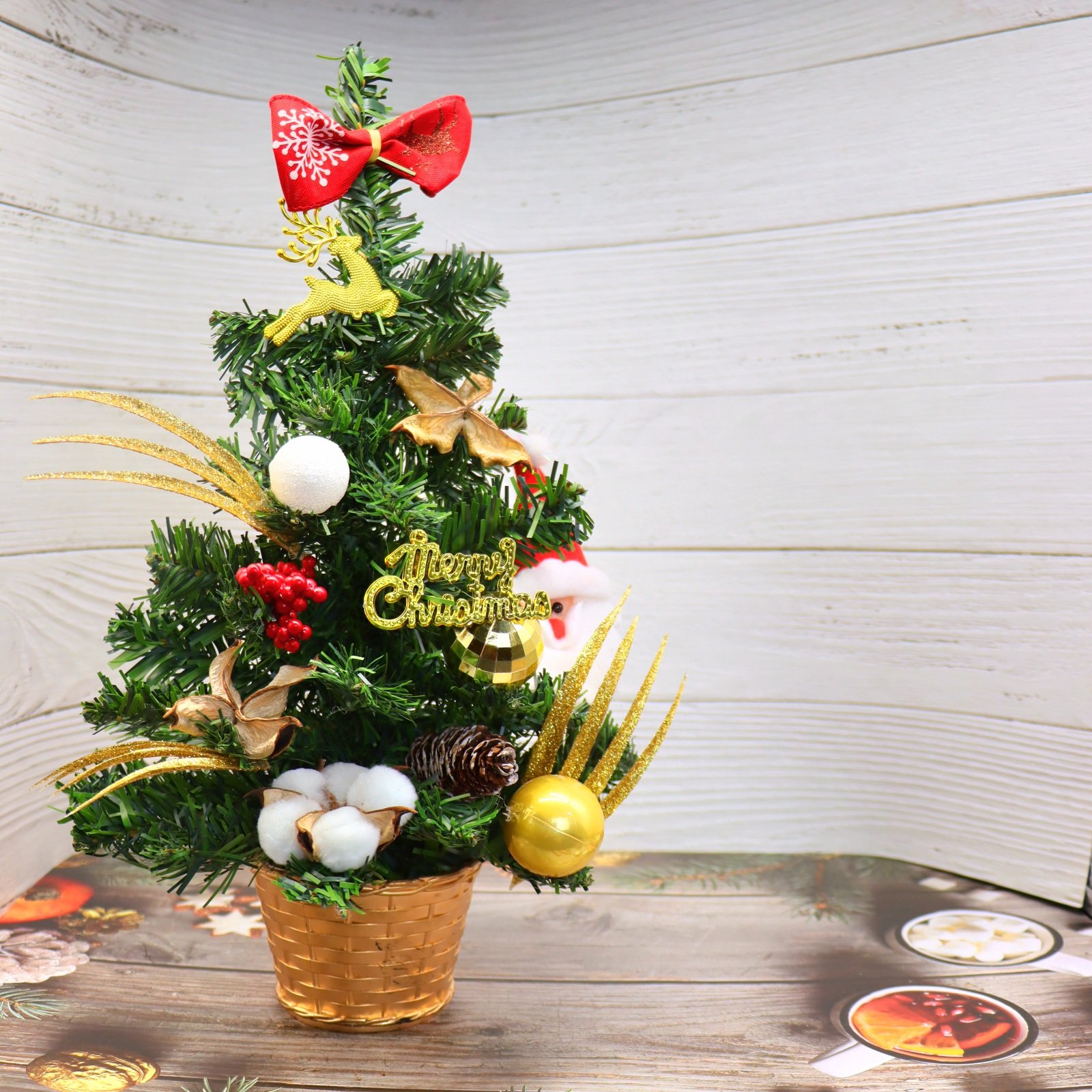 Cây Thông Nhí Để Bàn TL01 40CM Trang Trí Giáng Sinh Có Đèn