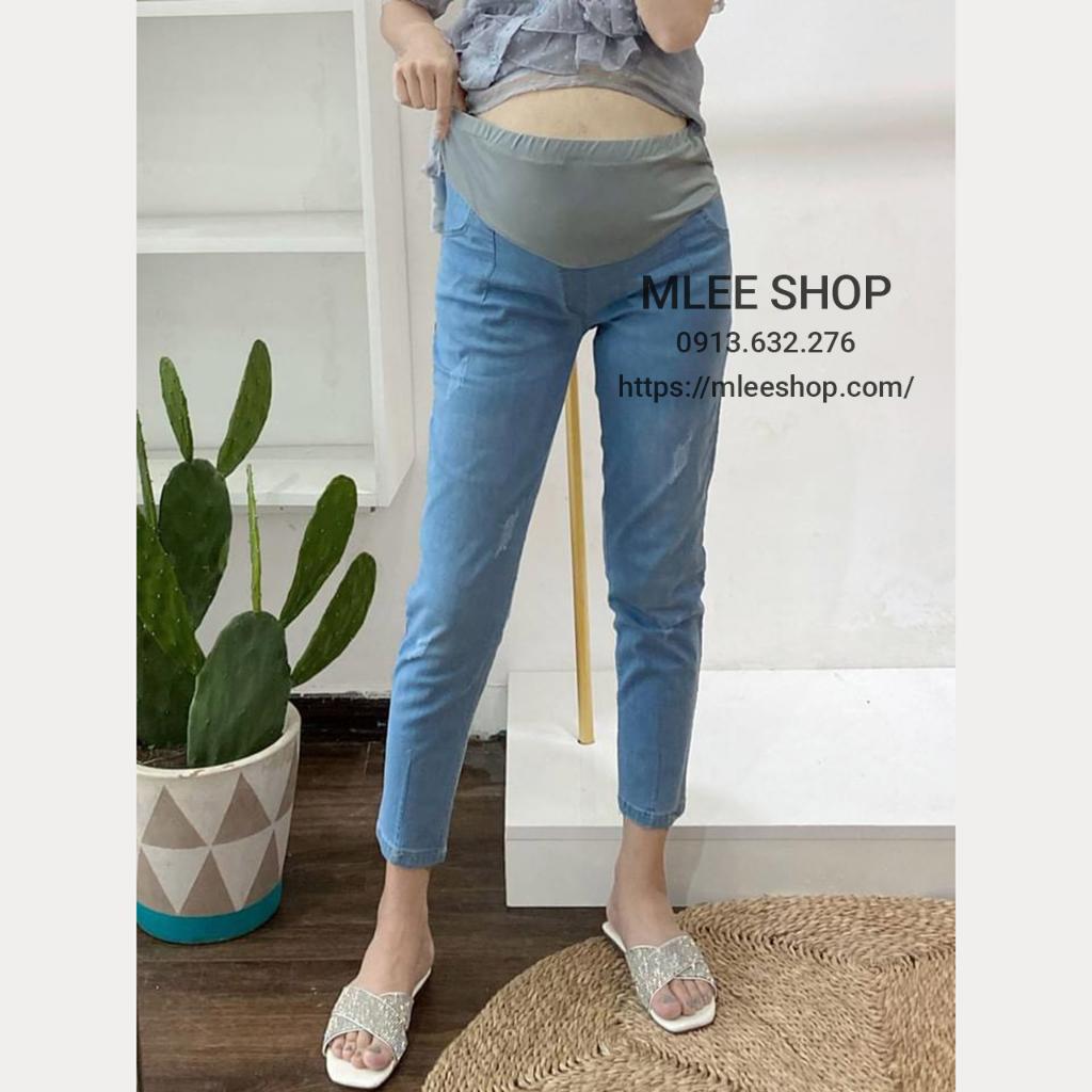 Quần Bò Bầu - Quần Jeans Bầu - Hàng Mềm Đẹp Loại 1 - Thời Trang Trẻ Trung - Đủ Size Cho Mẹ Bầu