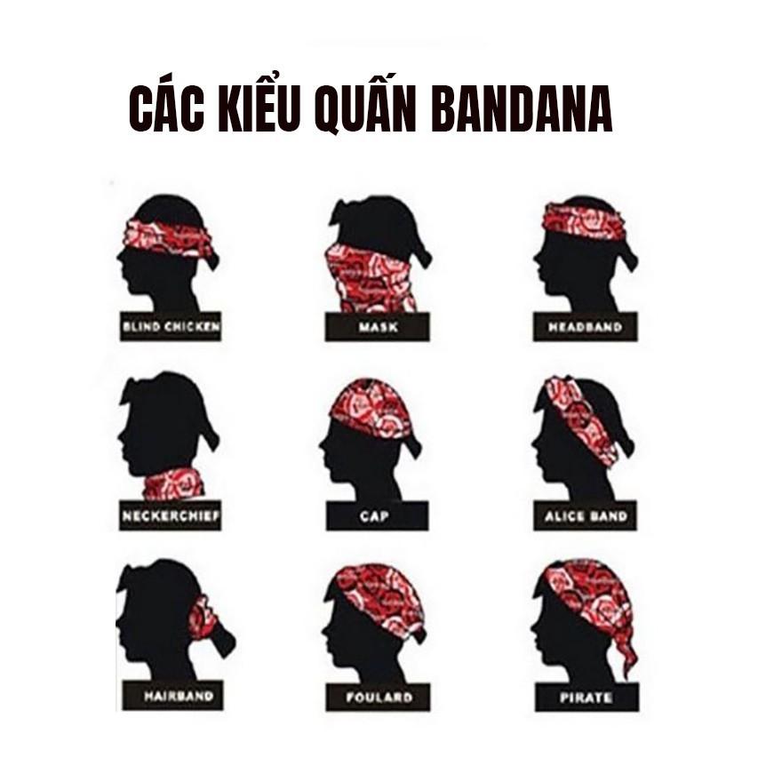 Khăn bandana tặng Móc Chain khuyên tròn cá tính (theo lựa chọn) (54x54cm)