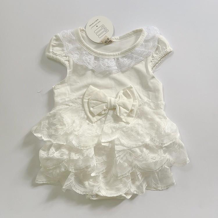 Body cho bé gái sơ sinh - Chất body cotton phối ren - Size 5-12kg