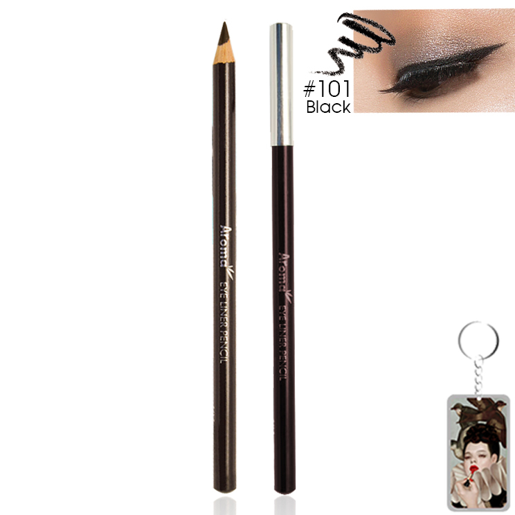 Chì vẽ mí mắt Aroma Eyeliner Pencil Hàn Quốc tặng kèm móc khoá