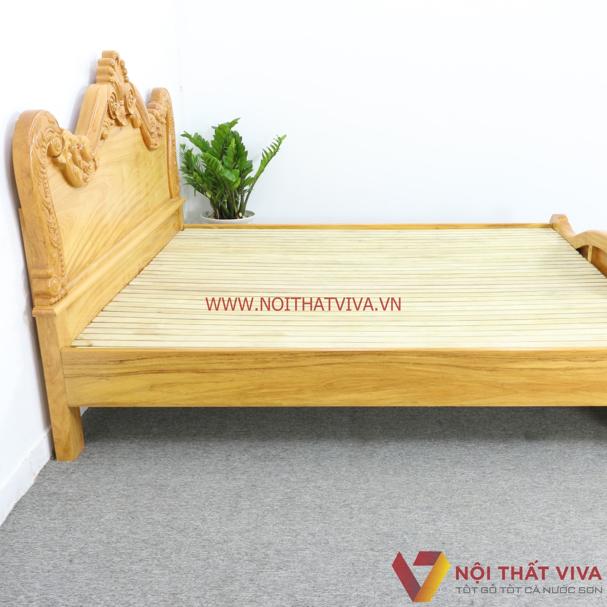 Giường Ngủ Gõ Đỏ Chạm Hoa Văn Tân Cổ Điển Cao Cấp